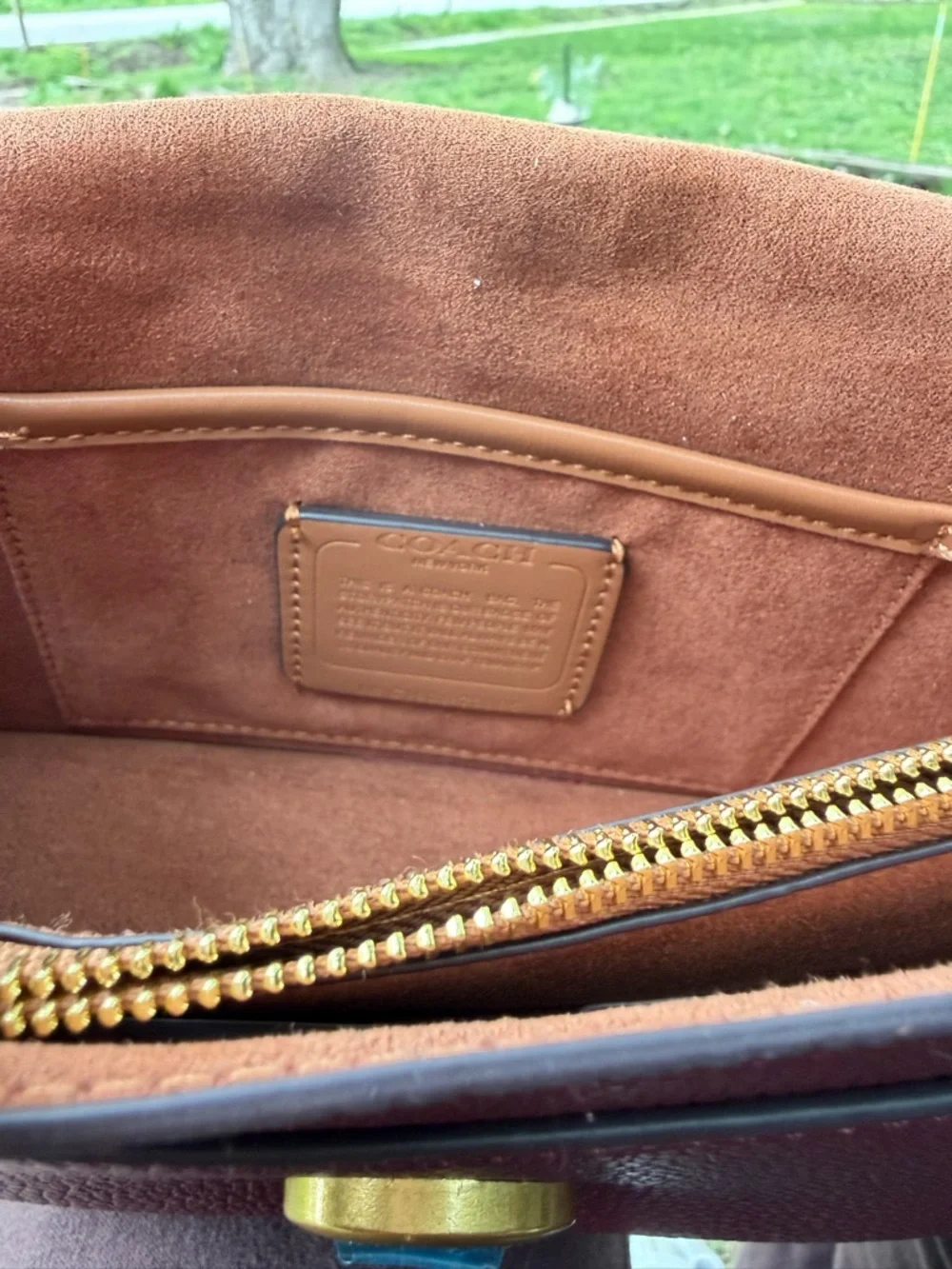 Coach Pebbled Leather Crossbody in Burgundy with Gold Hardware - Picture 6 of 8